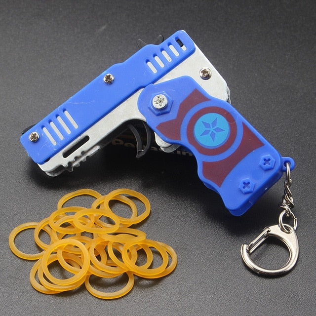 Rubber Band Gun Keychain Toy