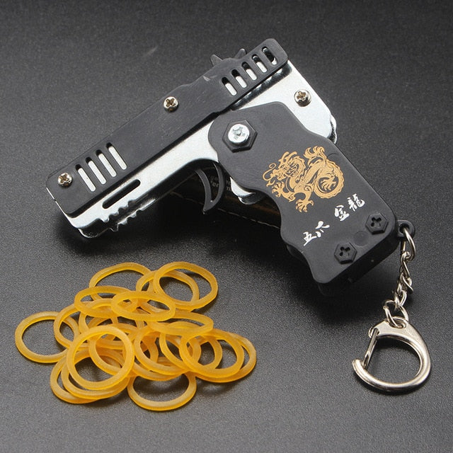 Rubber Band Gun Keychain Toy