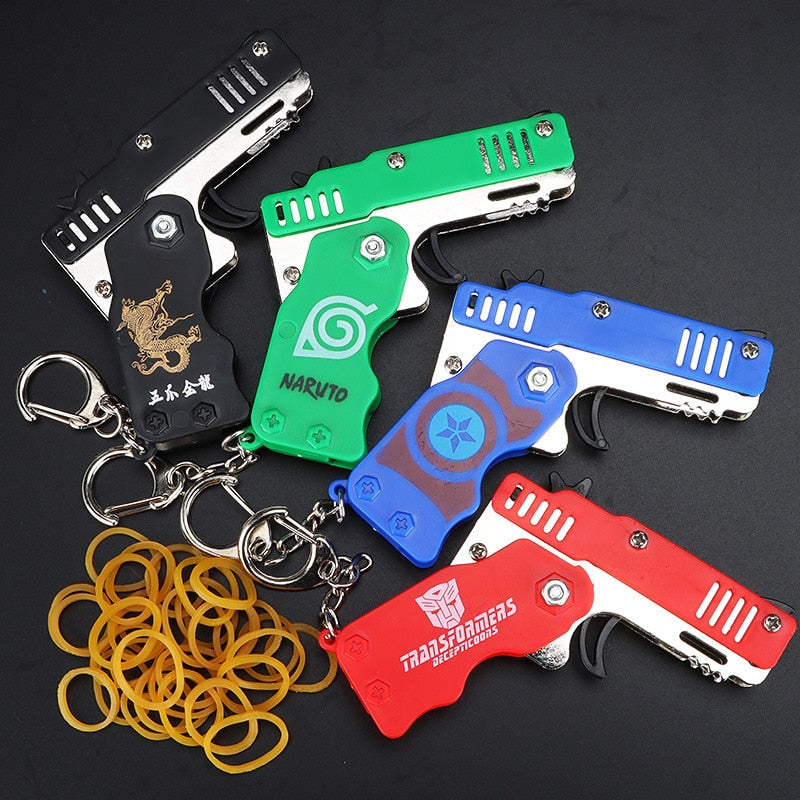 Rubber Band Gun Keychain Toy