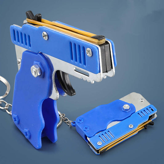 Rubber Band Gun Keychain Toy