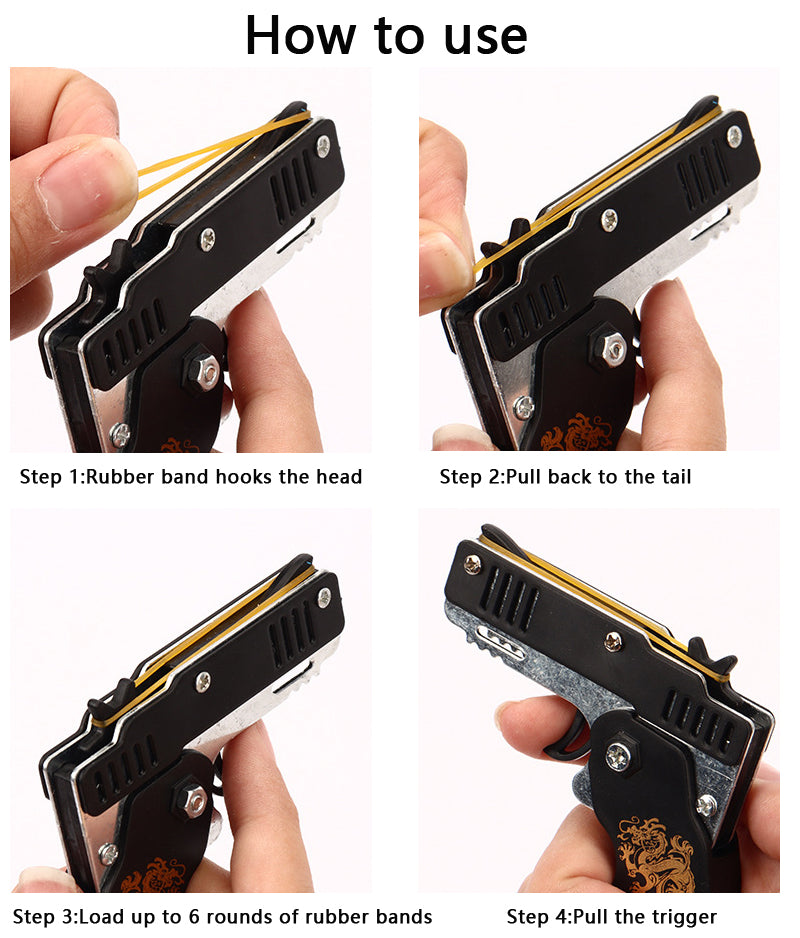 Rubber Band Gun Keychain Toy